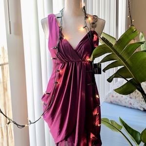 Pink dress with silver accessories